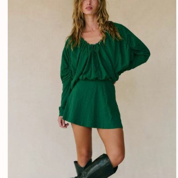 NWT FP Green Mini Dress - Picture 1 of 4